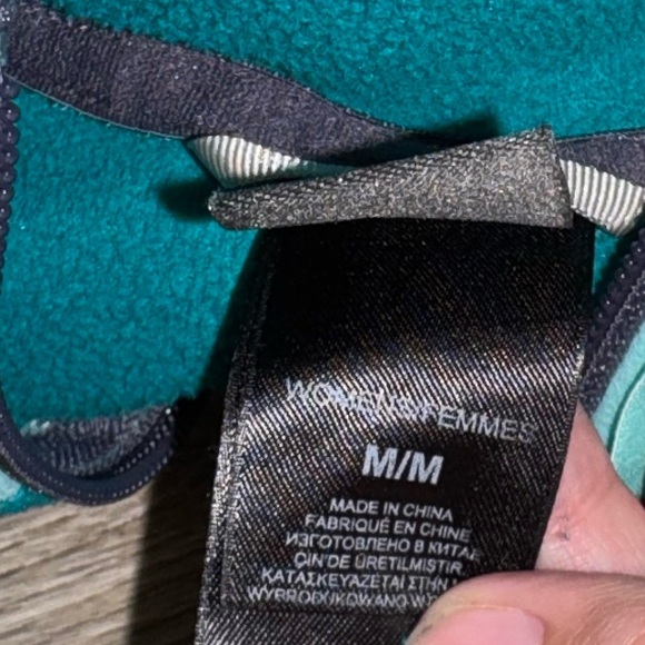The North Face blue green Fleece zip up Jacket sweatshirt - Picture 3 of 3